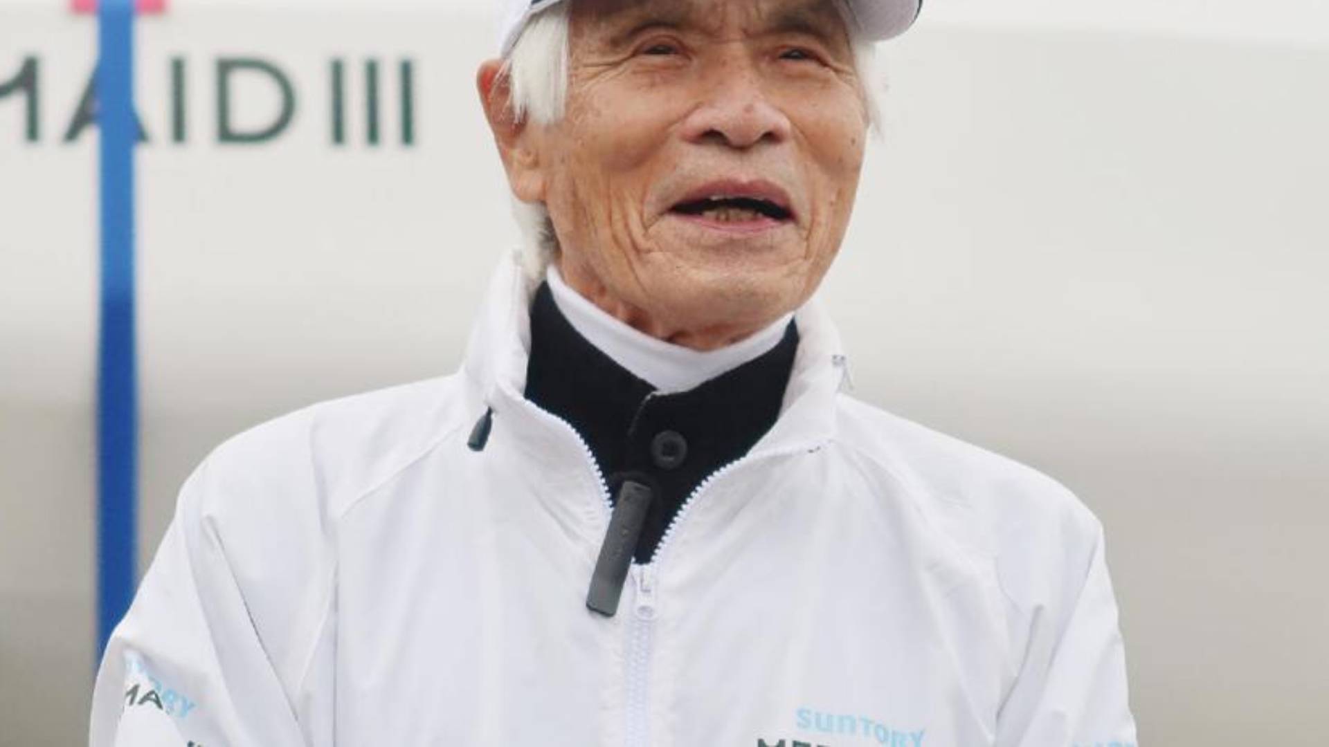  83-year-old yachtsman Kenichi Horie arrives in Japan after his solo, non-stop trip across the Pacific STR JIJI PRESS/AFP